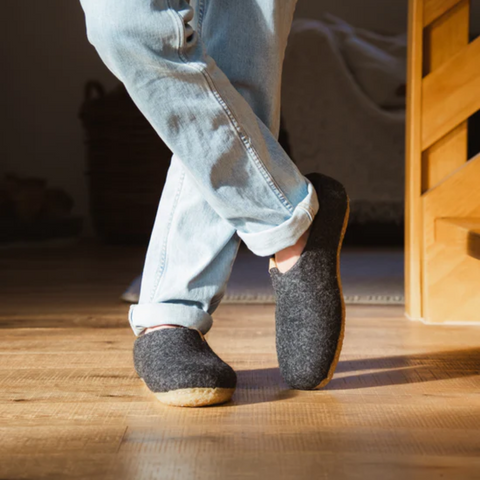 NZ Wool Slipper | Valais Slip-on Rubber Sole
