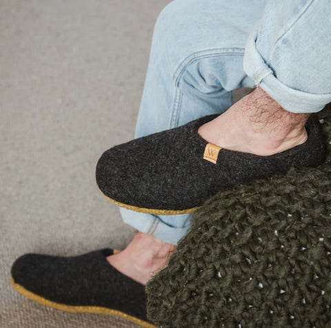 NZ Wool Slipper | Valais Slip-on Rubber Sole