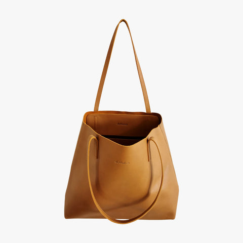 Handcrafted Raw Edged Leather Tote