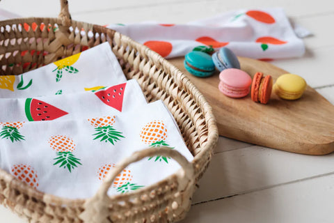 Handprinted Cotton Tea Towels