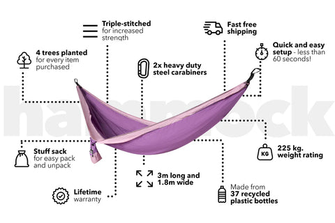 High-Quality 100% Recycled Hammock With Straps