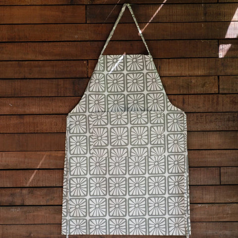 Tropical Handprinted Cotton Canvas Apron