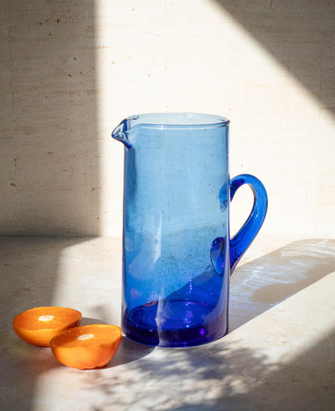 Handblown Recycled Glass Jug