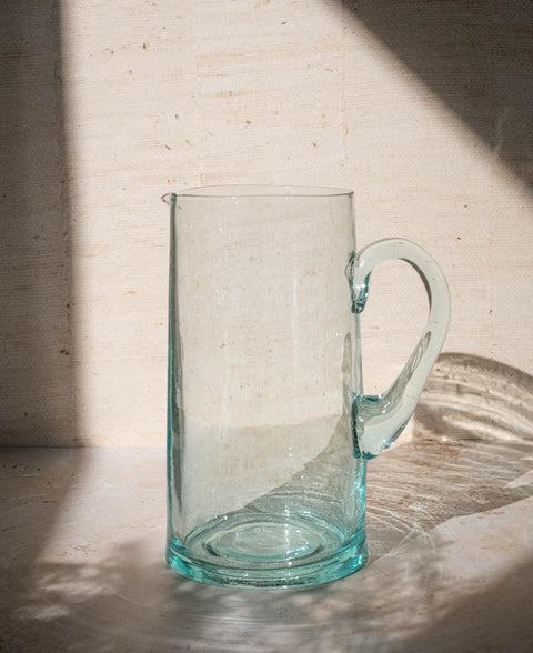 Handblown Recycled Glass Jug