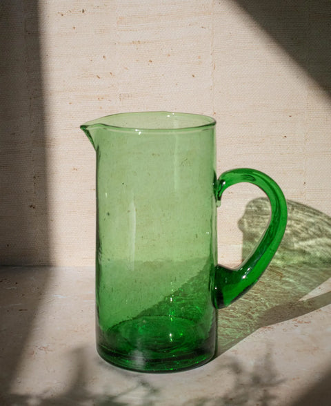 Handblown Recycled Glass Jug