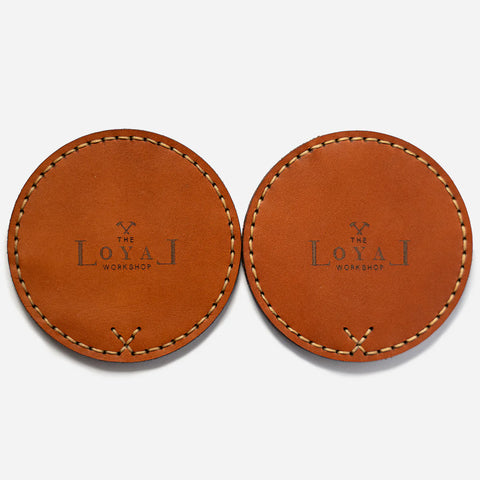 Handcrafted Leather Coasters | Set of 2