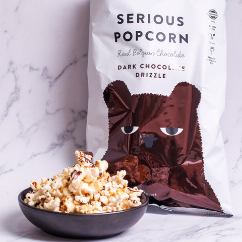 Dark Chocolate Drizzle Popcorn