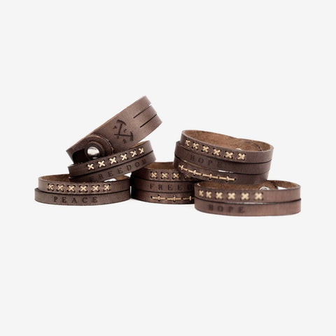 Leather Wristbands That Fight Modern-Day Slavery