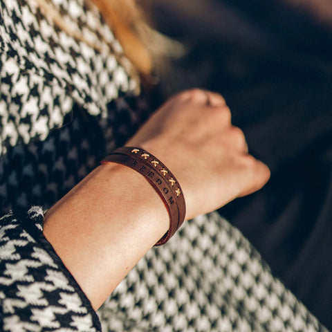Leather Wristbands That Fight Modern-Day Slavery