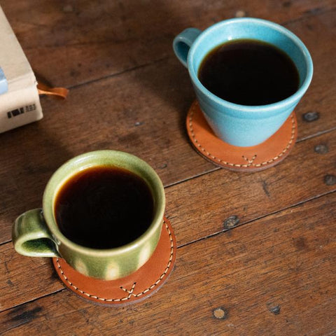 Handcrafted Leather Coasters | Set of 2