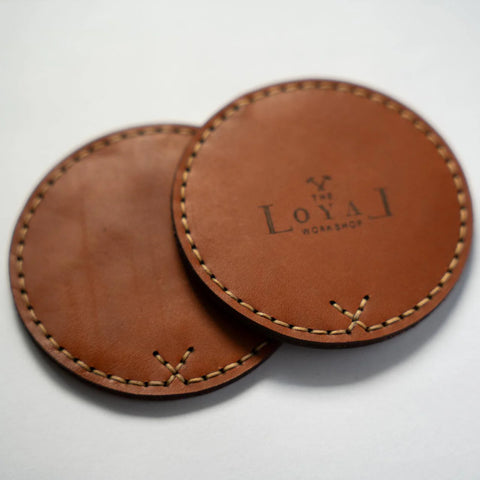 Handcrafted Leather Coasters | Set of 2