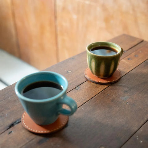 Handcrafted Leather Coasters | Set of 2